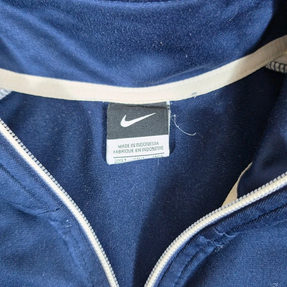 Nike Mens 3XLT Navy Blue White Stripe Full Zip Tracksuit Jacket and Pants Set